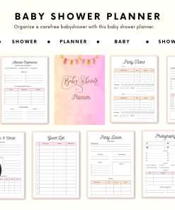 Baby Shower Planner - 30+ planning pages - Printable Baby Shower PDF - Baby shower checklist - event party planner - babyshower planner