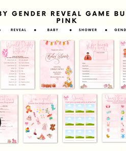 Alternative view of Editable Gender Reveal Game Bundle | Gender Reveal Games | Pink and Blue | Printable Gender Reveal Party Game Bundle | Gender Reveal Ideas