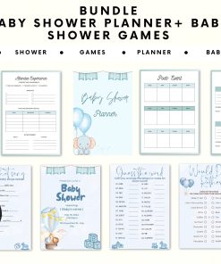 BUNDLE Baby Shower Planner + Baby Shower Games | Baby Shower Checklist | Event Party Planner | Baby Shower Games Bundle | Blue | Its a boy