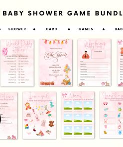 Baby Shower Games Bundle | Baby Trivia Game | Baby Shower Trivia Pink | Editable baby shower | Baby shower activity | Baby shower bundle