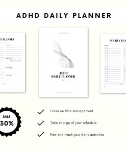 Alternative view of Daily Planner ADHD | ADHD Workbook | ADHD Daily Planner | Hourly Planner | Daily Planner Printable