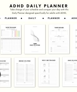 Daily Planner ADHD | ADHD Workbook | ADHD Daily Planner | Hourly Planner | Daily Planner Printable