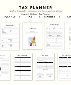 Personal Tax Planner | Tax Organizer | Financial Planner | Tax Checklist | Printable Tax Planner