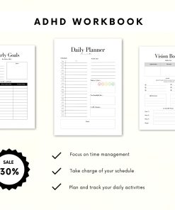 Alternative view of Ultimate ADHD Workbook (made by an ADHDer) | Printable ADHD Planner | Daily Planner | Personal Development | Printable ADHD worksheets