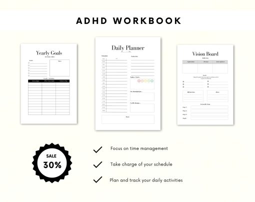 Ultimate ADHD Workbook (made by an ADHDer) | Printable ADHD Planner | Daily Planner | Personal Development | Printable ADHD worksheets - Image 2