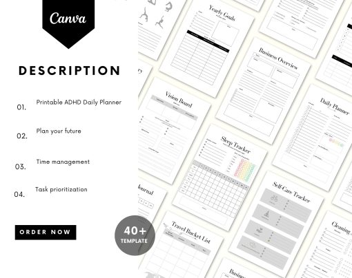 Ultimate ADHD Workbook (made by an ADHDer) | Printable ADHD Planner | Daily Planner | Personal Development | Printable ADHD worksheets - Image 3