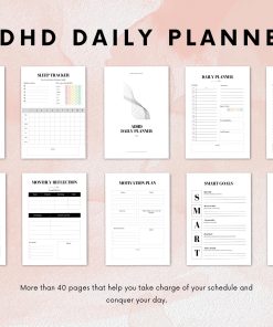 Alternative view of ADHD Daily Planner| ADHD Planner adult | ADHD Planner Printable | adhd Workbook | Undated Planner | adhd digital planner | adhd life planner