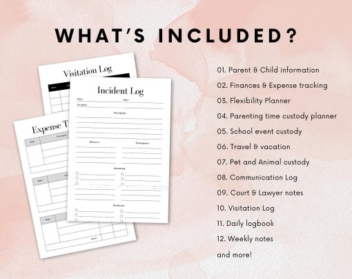 Child Custody Planner Digital | Coparenting Planner | Custody Planner | Simplistic design | Divorce | Parenting | Family Planner | Canva - Image 3