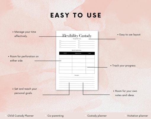 Child Custody Planner Digital | Coparenting Planner | Custody Planner | Simplistic design | Divorce | Parenting | Family Planner | Canva - Image 4