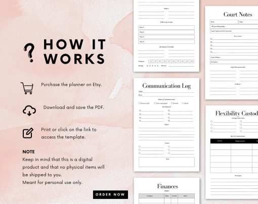 Child Custody Planner Digital | Coparenting Planner | Custody Planner | Simplistic design | Divorce | Parenting | Family Planner | Canva - Image 10