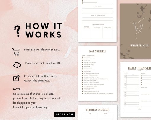 Autism Planner | Digital Autism Workbook | Autism therapy | Autism planner for kids | Kids with autism | Autism acceptance - Image 9