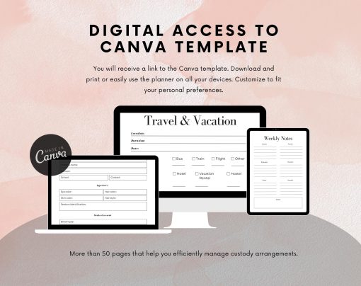 Child Custody Planner Digital | Coparenting Planner | Custody Planner | Simplistic design | Divorce | Parenting | Family Planner | Canva - Image 9